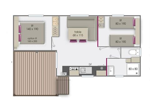 BUNGALOW 4 personnes - Rapidhome Alizé 80 (samedi)