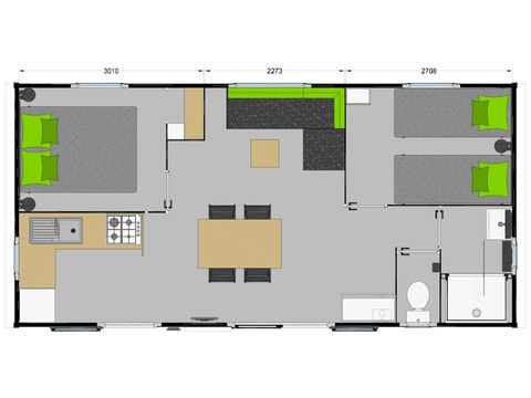 MOBILHOME 4 personas - 2 habitaciones - COMFORT