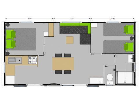 Mobile home 4 persons - 2 bedrooms - COMFORT