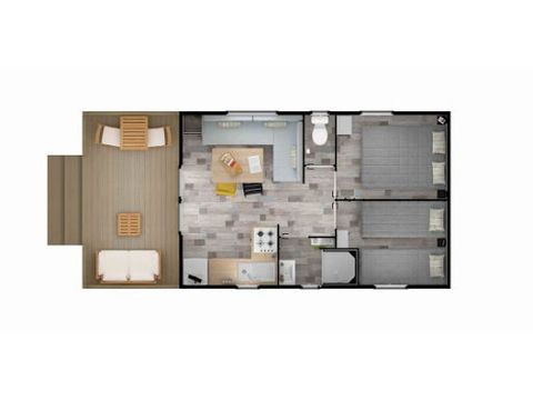 Mobile home 4 persons - 2 bedrooms - Integrated terrace