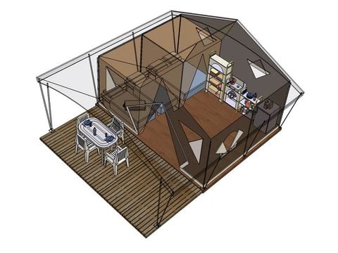 Tenda 5 persone - Tenda Natura con 2 camere da letto senza servizi igienici