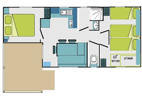 Mobile home 6 persons - Equilibre 3 bedrooms 6 people