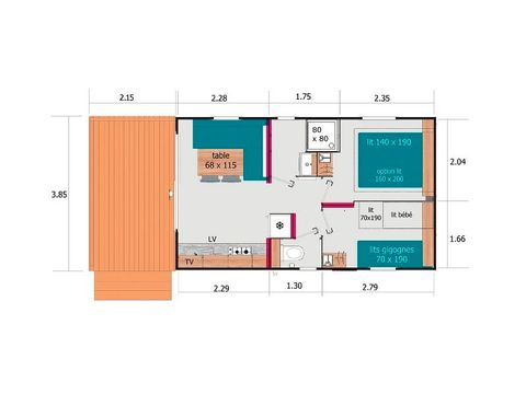 Mobilheim 4 Personen - Equilibre 2Zimmer 4 Personen