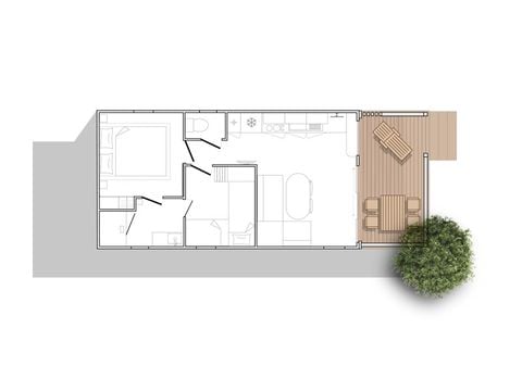 CASA MOBILE 4 persone - Cottage Evasion 4 persone 2 camere da letto Soggiorno