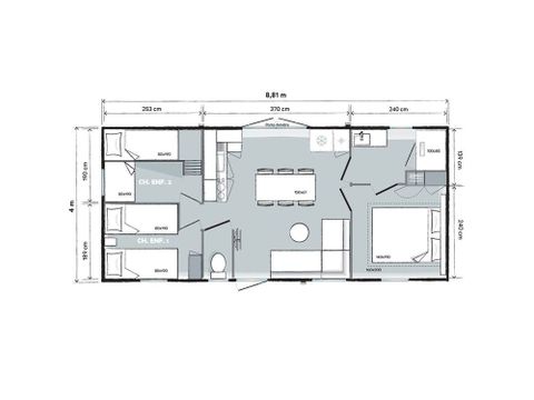 Mobile home 6 persons - Premium Comfort 3 bedrooms