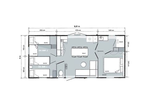 MOBILHOME 6 personas - Premium Comfort 3 habitaciones