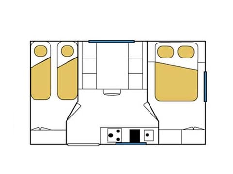 Mobilheim 4 personen - MINI 18-2 (Bambi) - OHNE SANITÄRANLAGE