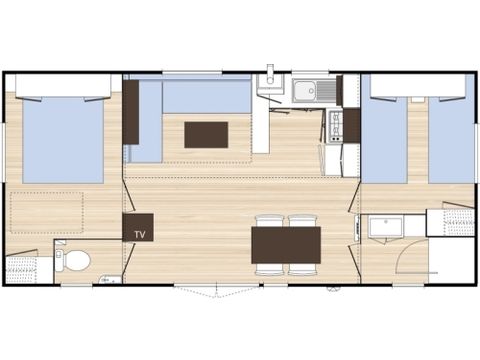 BUNGALOW 4 personnes - Classique 2 chambres