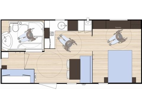 Mobilheim 3 personen - Classic - 2 Schlafzimmer - Geeignet für Menschen mit eingeschränkter Mobilität