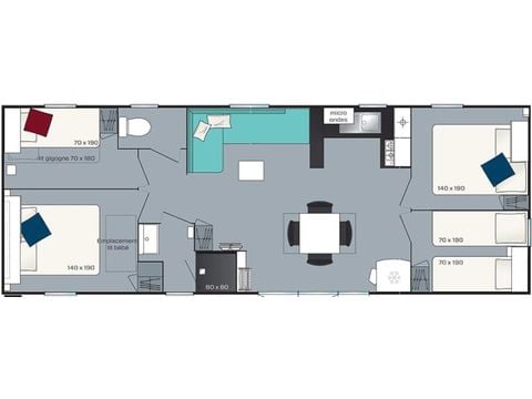 MOBILHOME 8 personnes - Smala 39m² - 4 chambres
