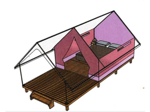 CANVAS AND WOOD TENT 2 people - Canada Treck Double Bed