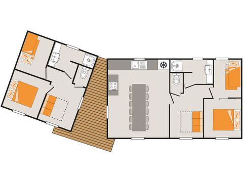 CHALET 12 personen - Comfort 22+43 m² - 12 pers.