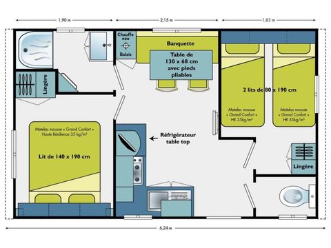 Mobile home 4 persons - GUIRIDEN