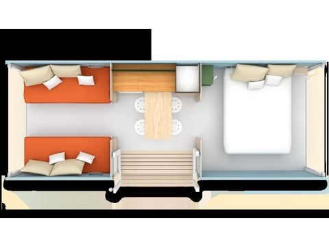 Glampingtent 4 personen - Coco Sweet 2 slaapkamers