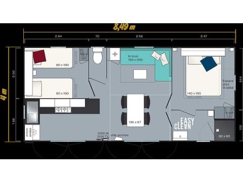 Stacaravan 6 personen - Riviera Suite