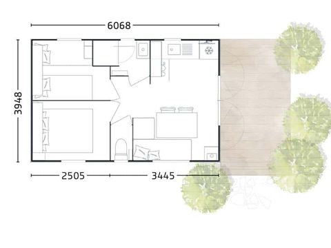 Mobile home 4 persons - 4 pers 23m²