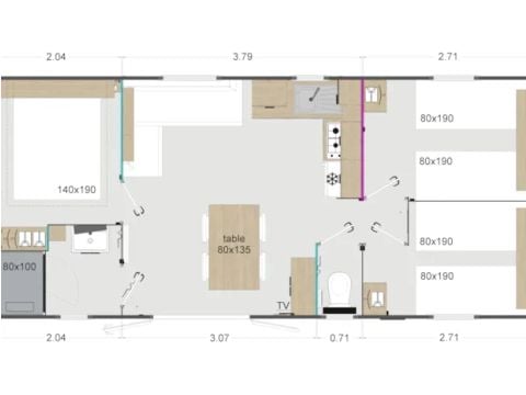 Mobilhome 6 personnes - Trimaran 34m²