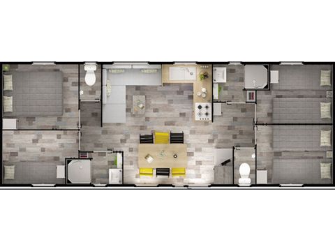 Mobile home 8 persons - Comfort 4 rooms 8 Pers with terrace