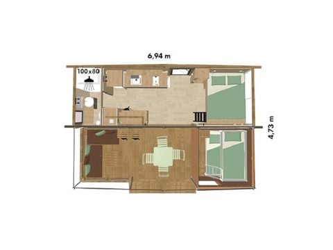 Tiny house 4 personen - Tiny lodge 2 Zimmer 4 Personen, Meerblick