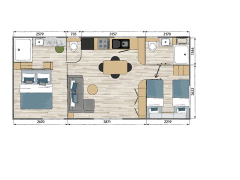 MOBILHOME 4 personas - VISTA PANORÁMICA TAOS PREMIUM