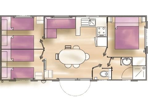 Mobile home 6 persons - Grand Confort (3 bedrooms)