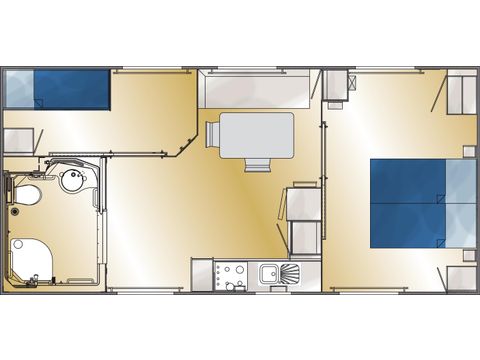 Mobile home 4 persons - for people with reduced mobility (2 rooms)