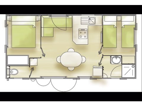 MOBILHOME 4 personas - Classic (2 habitaciones)