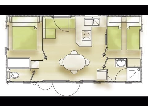 Mobile home 4 persons - Classic (2 bedrooms)