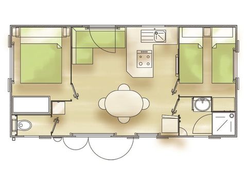 MOBILE HOME 4 people - Comfort (2 bedrooms)
