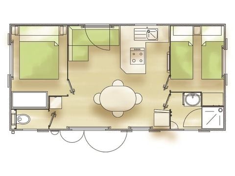 Mobile home 4 persons - Comfort (2 bedrooms)