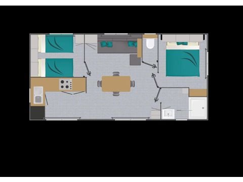 Mobile home 6 persons - Lodge (2 rooms)