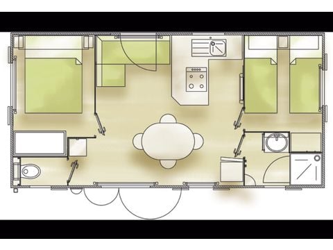 Mobile home 6 persons - Prestige (2 bedrooms)