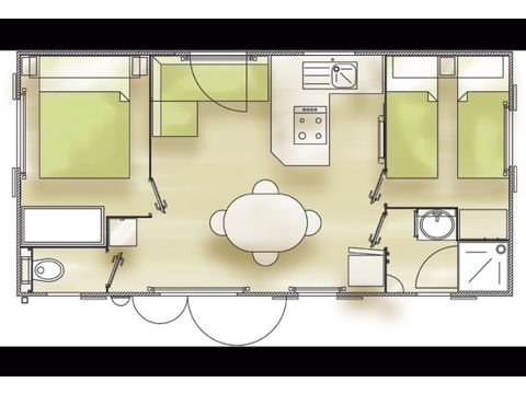 Mobilheim 6 Personen - Prestige (2 Zimmer)