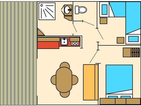 Chalet 4 persons - Wooden chalet 2 bedrooms