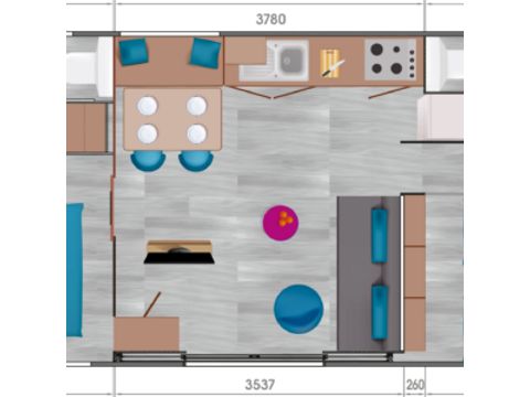 MOBILHOME 5 personnes - Lodge Les Voiles 40m² Premium (2 chambres)
