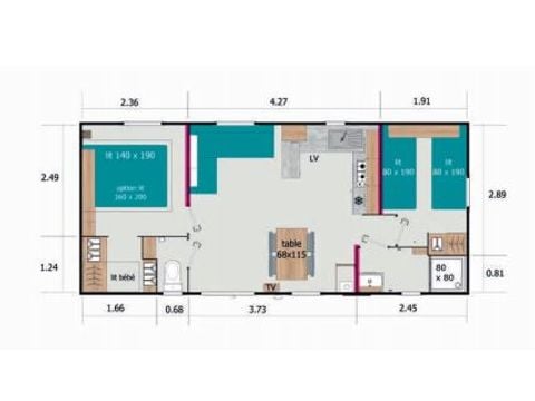 MOBILE HOME 4 people