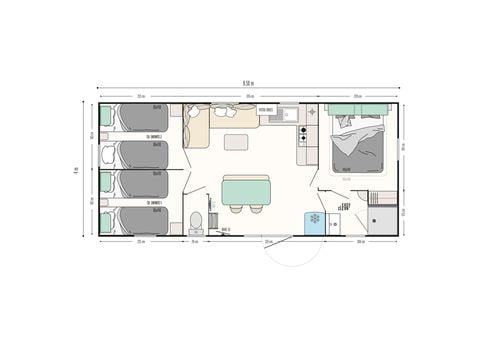 BUNGALOW 6 personnes - Mobil-home Family Premium - 6p - 3ch