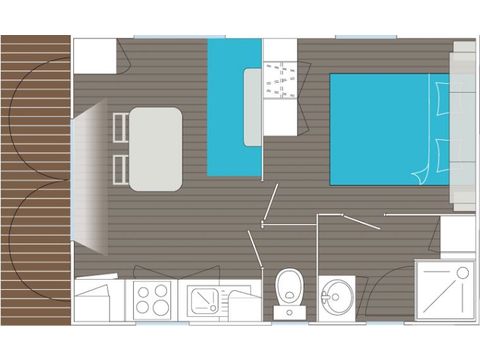 MOBILE HOME 2 people - 1 Bed 2 Seater