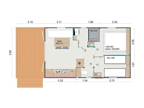 Stacaravan 2 personen - Venus-prijs voor
