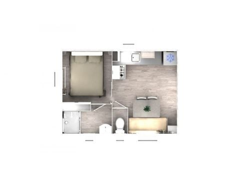 Mobile home 2 persons - Couple (1 Bedroom)