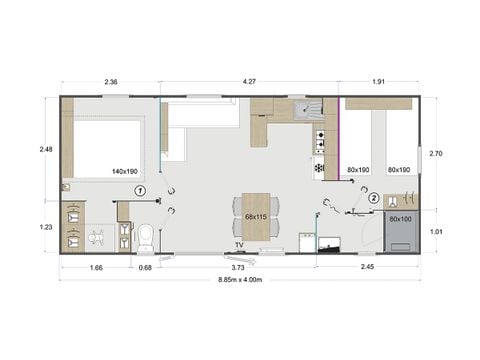 Mobile home 4 persons - Conforta (2 bedrooms)