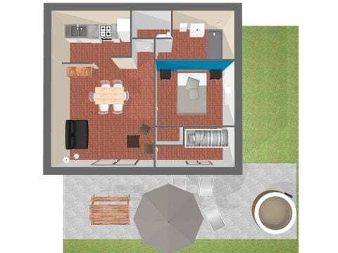 COUNTRY HOUSE 6 people - 2-bedroom gîte with jacuzzi