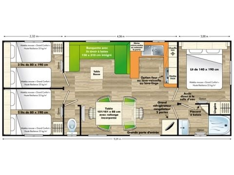 MOBILHOME 6 personas - 35 m²
