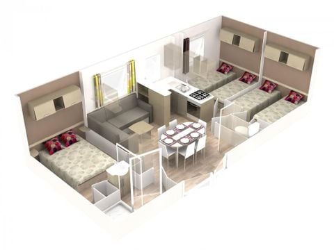 Mobilheim 6 Personen - 3 Zimmer