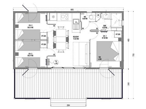 CHALET 8 personnes - Chalet Confort 3 chambres