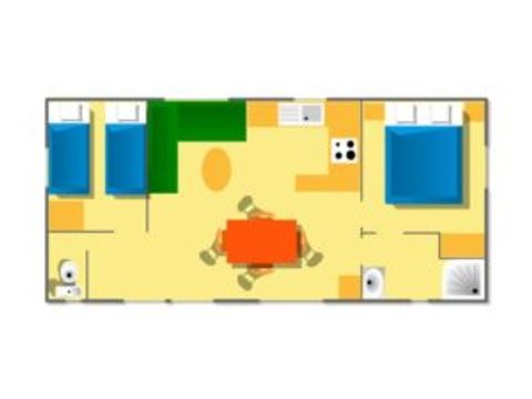 Stacaravan 4 personen - FAMILIE - 30m² - 2 kamers + terras