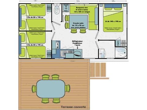 Stacaravan 6 personen - FRANTHEOR - RIVIERA 3