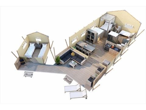 Safaritent 7 personen - Sun Lodge Taiga en Kambi