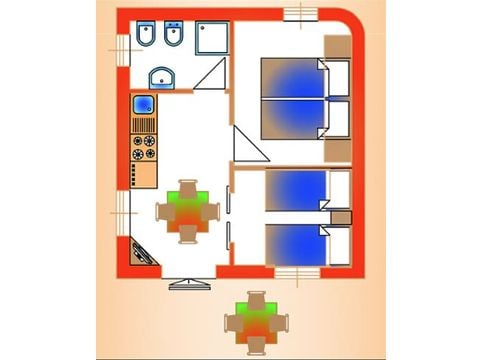 Apartment 4 persons - TRILO 4 STANDARD (beach 300 metres away)