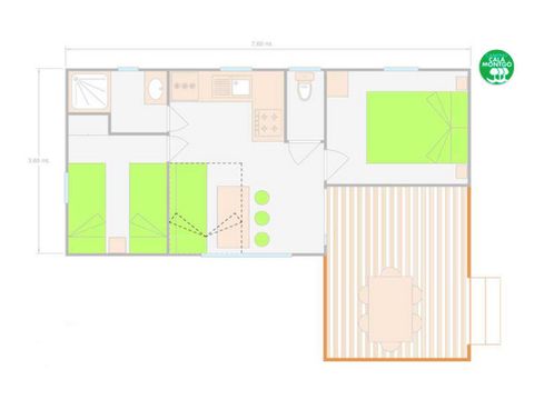 MOBILE HOME 4 people - BASIC - AIR CONDITIONING - SHEETS - TOWELS - WIFI